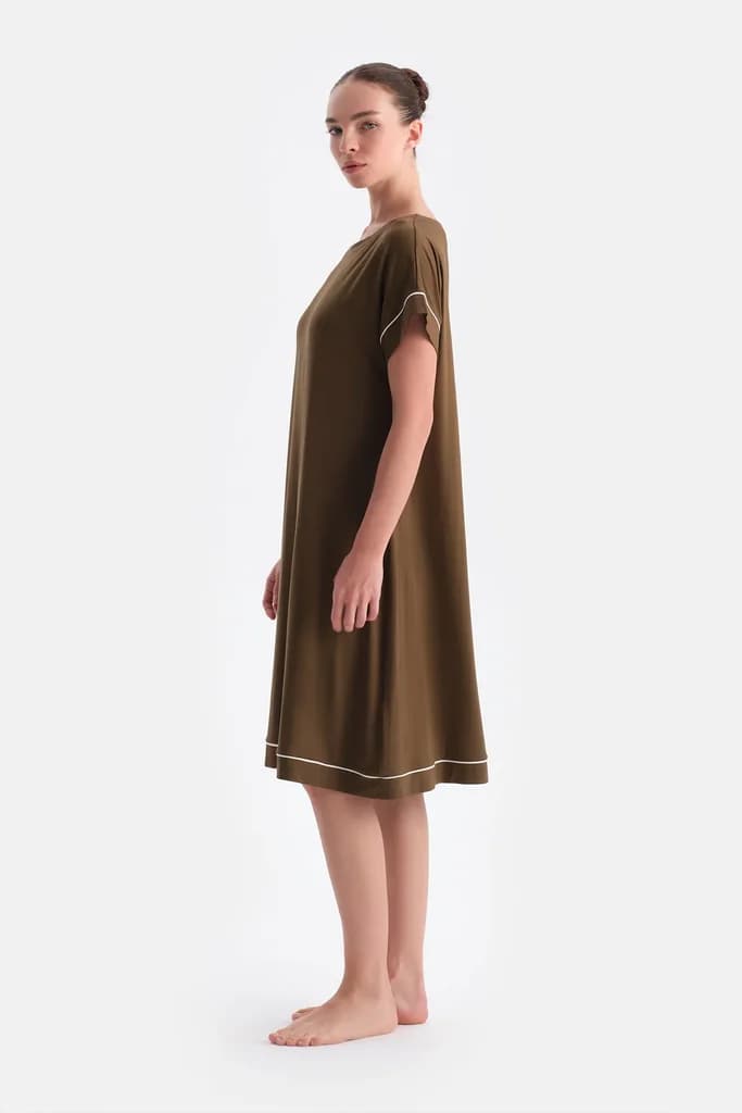 Dagi Ada Tea Low-Shoulder Short-Sleeve Viscose Nightgown 3