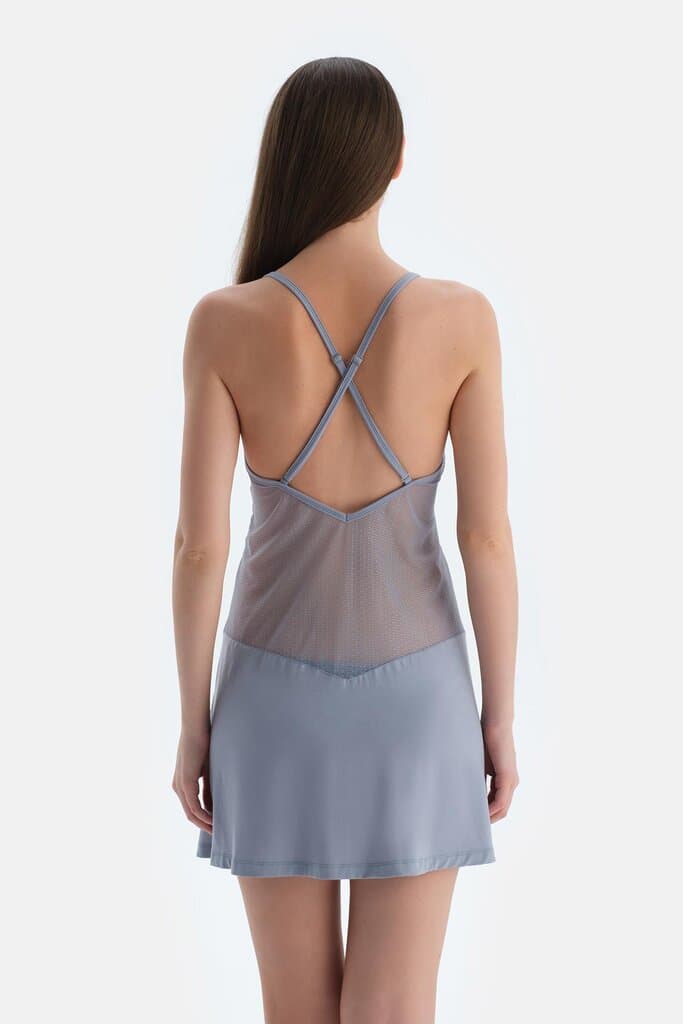 Dagi Ice Blue Lace Detail Nightdress 2