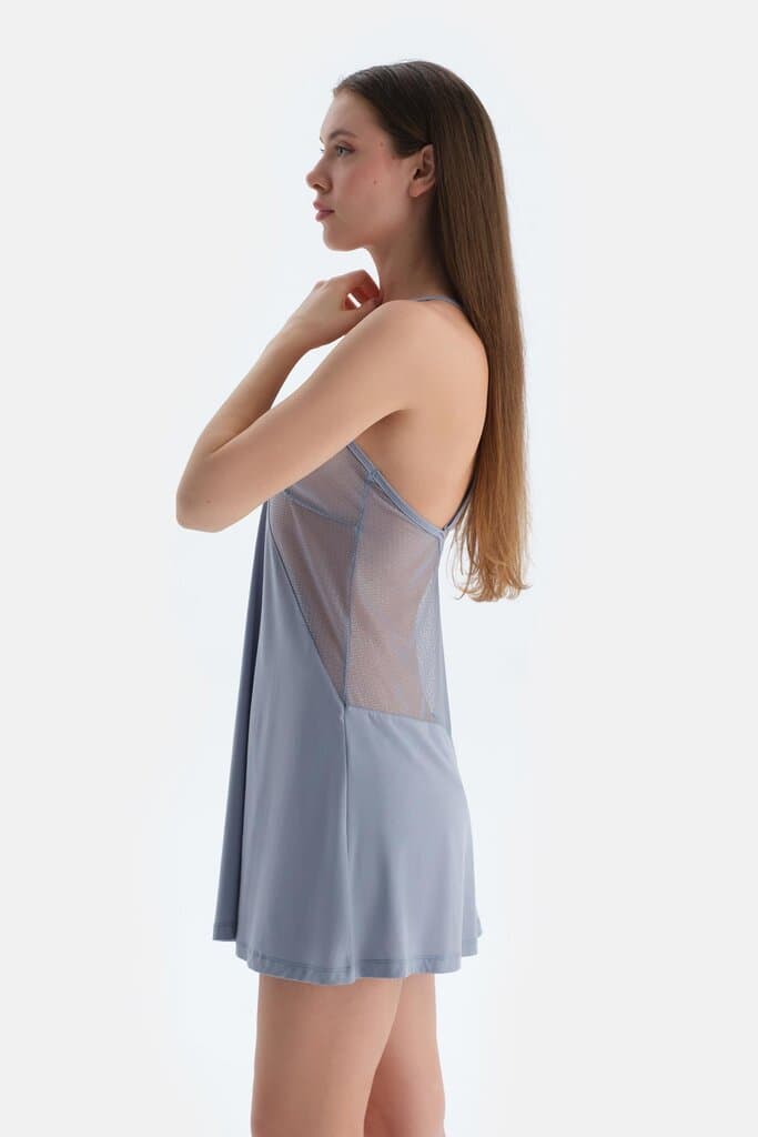 Dagi Ice Blue Lace Detail Nightdress 3