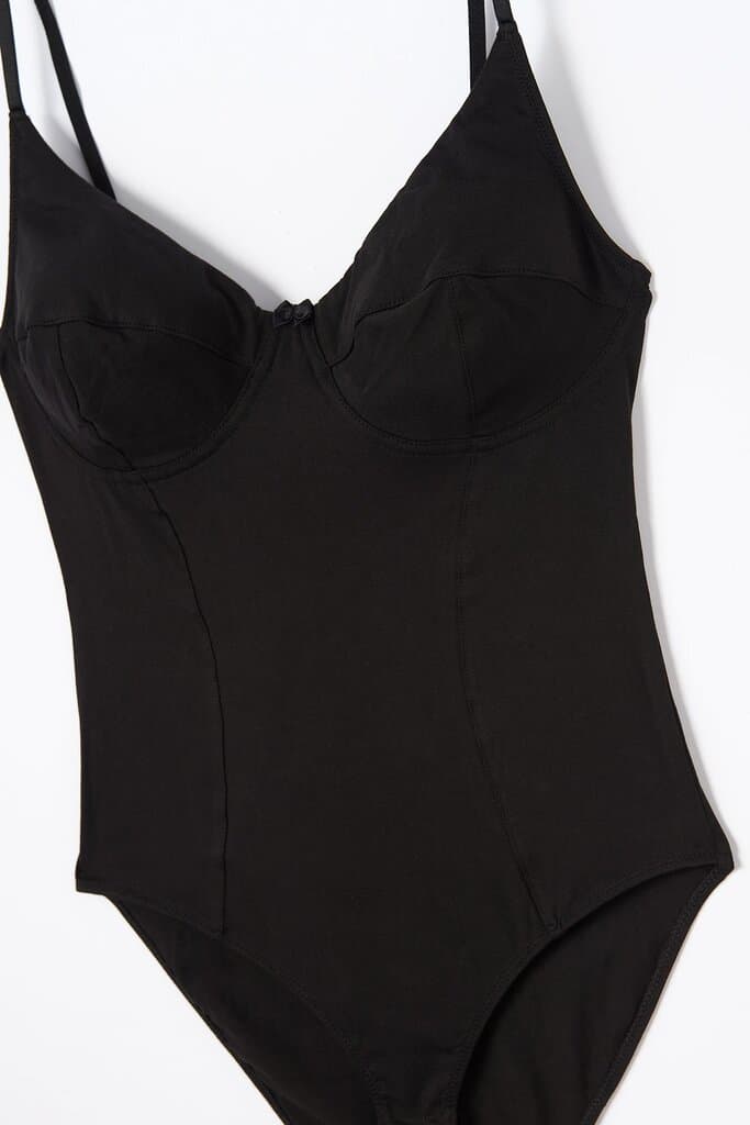 Dagi Black Cotton Cami Bodysuit 5