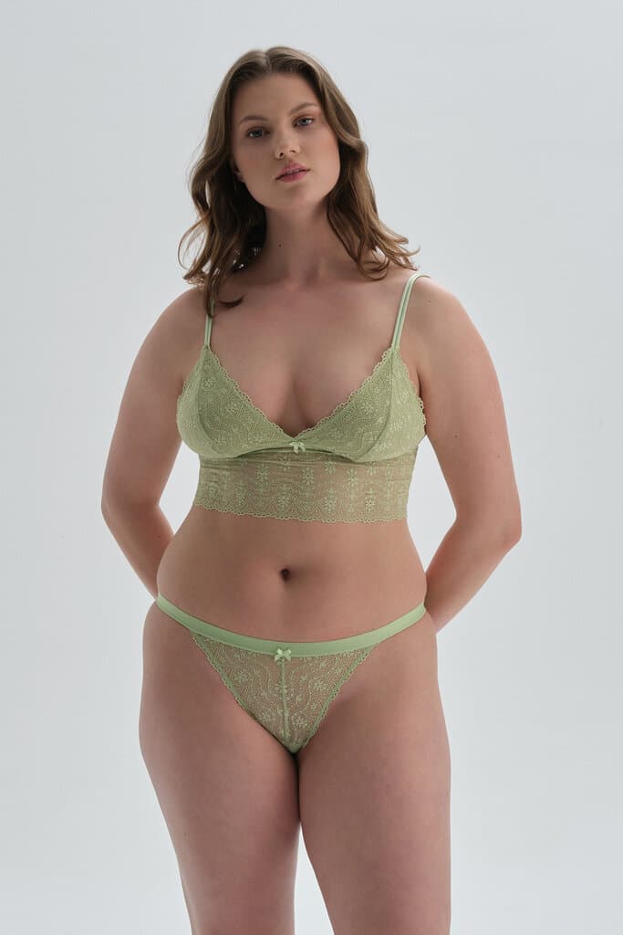 Dagi Green Lace Brazilian with Elastic Detail 4
