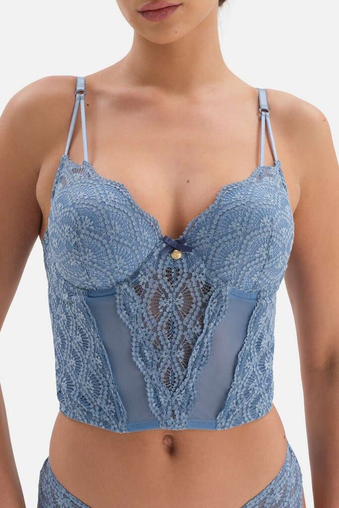 Dagi Blue Lace Detail Bustier 4