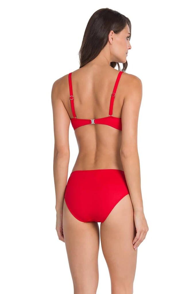 Dagi Red Zipper Thin Strap Bikini Set 2