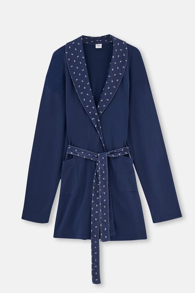 Dagi Indigo Shawl Collar Interlock Cotton Robe 9