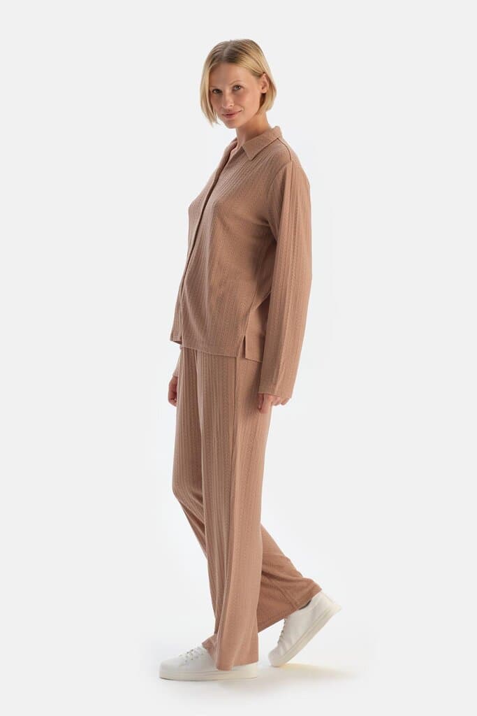Dagi Beige Knit Detailed Shirt 3