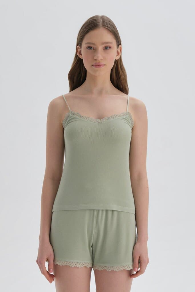 Dagi Green Viscose Cami Top