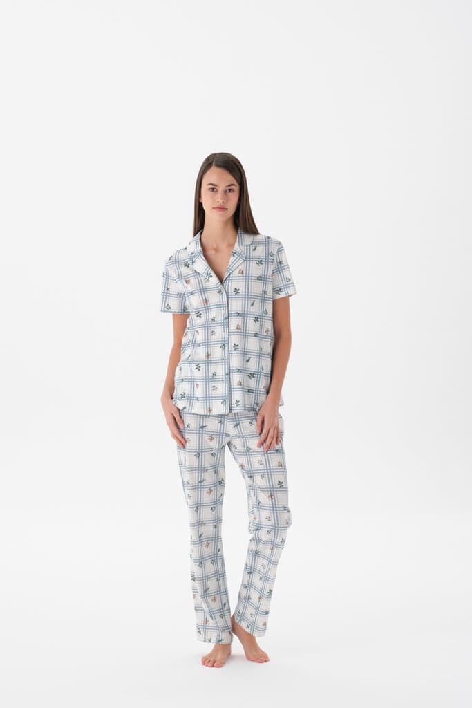 Eros Short Sleeve Shirt Pajama Set