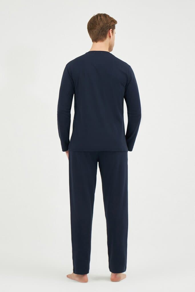 Eros Interlock Long-Sleeve Pajama Set with Jacquard Front 4