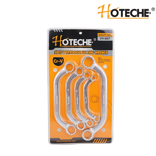 HOTECHE 5pcs U Type Double Ring Wrench