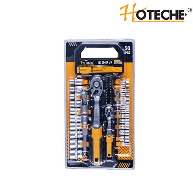 HOTECHE 50pcs 1/2" & 1/4" Dr. Socket Set