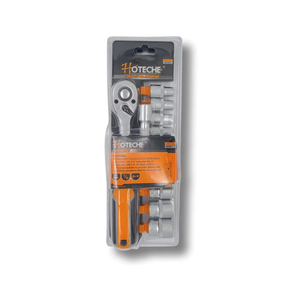 HOTECHE 12pcs 1/2" Dr. Socket Set