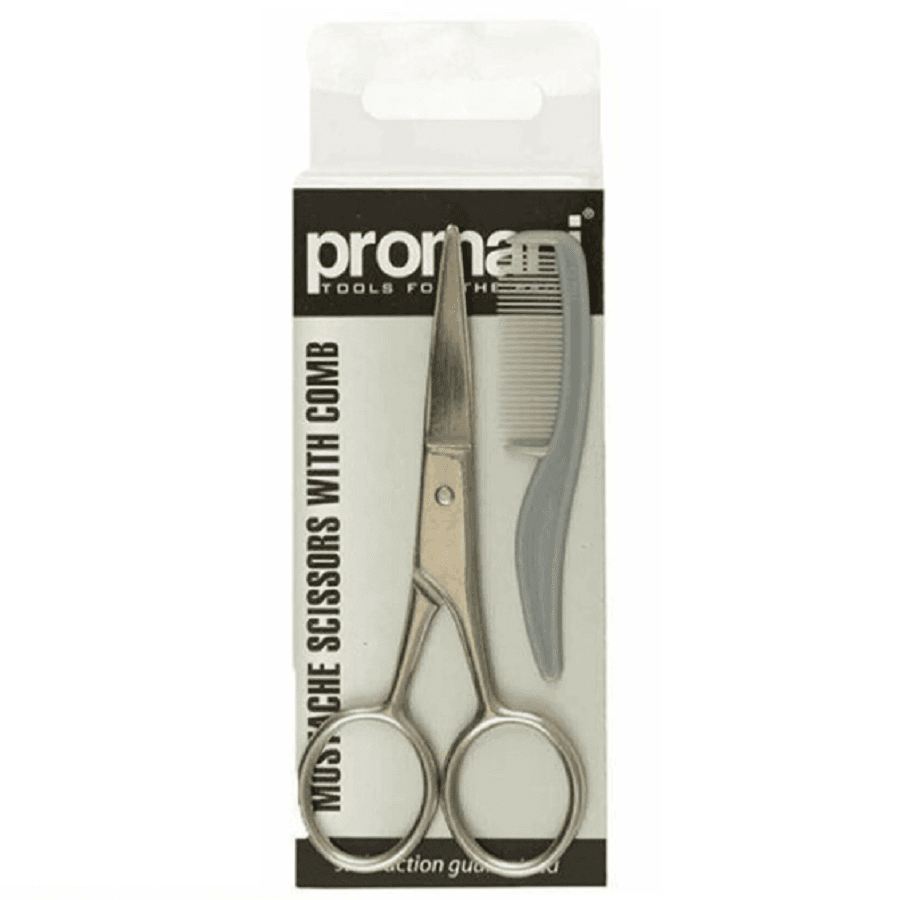 Promani Mustache Scissors With Comb