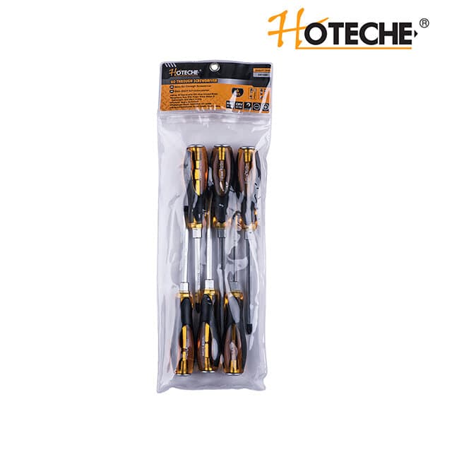 HOTECHE 6"6pcs Go-Through Screwdriver Set With End Cap