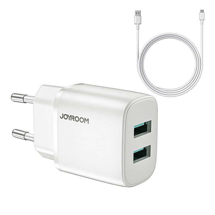 JOYROOM 2.4A Dual ports mini fast charger EU with cable 12 W