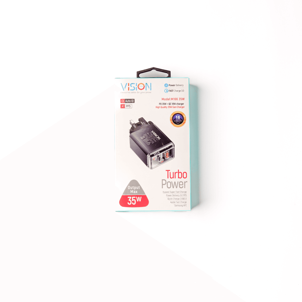 VISION Turbo Power Adapter 35W Dual Ports: USB - C & USB-A