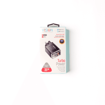 ئەداپتەری پاوەر VISION توربۆ ٣٥ وات دوو پۆرت: USB-C و USB-A