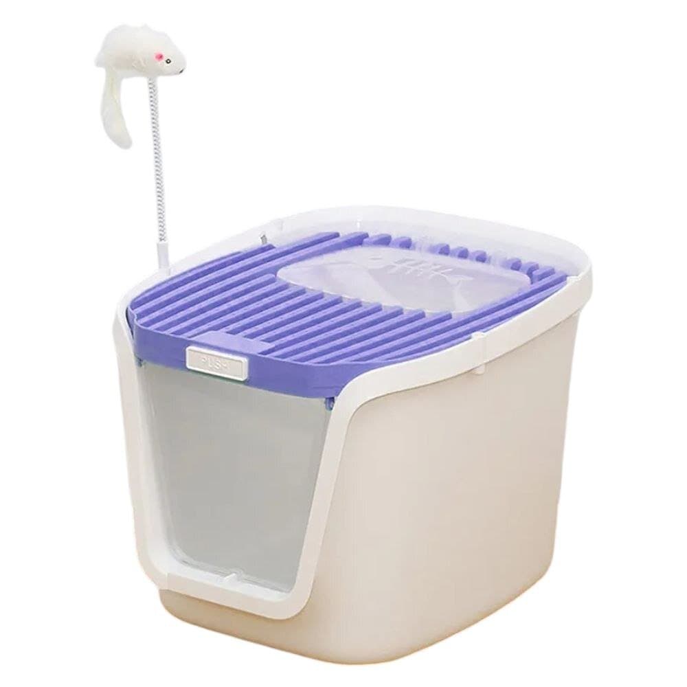 Covered Litter Box Purple L - 44cm