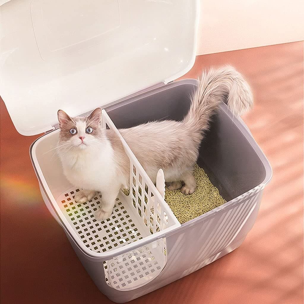 Semi Enclosed Cat Litter Box 2