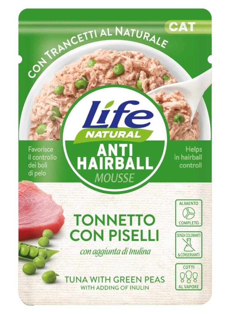 Life cat Anti Hairball Tuna & Green Peas - 70g