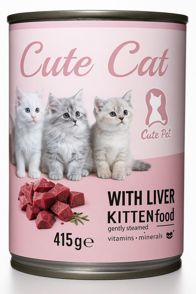 Cute Cat Kitten with Liver - 415g