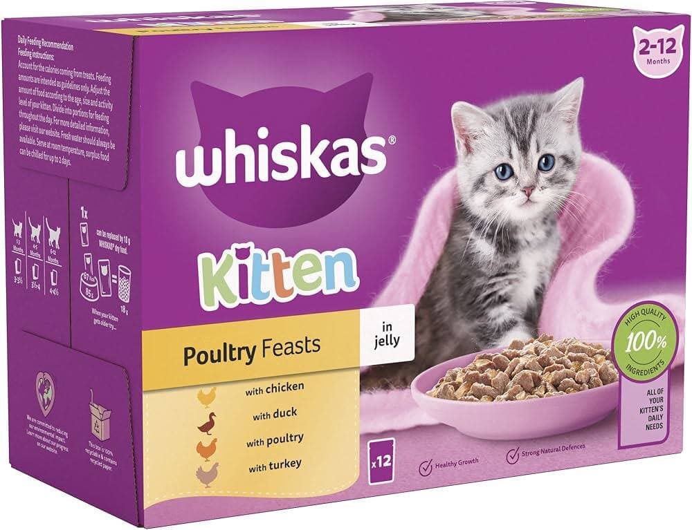 Whiskas Kitten Poultry Feast in Jelly - 12X