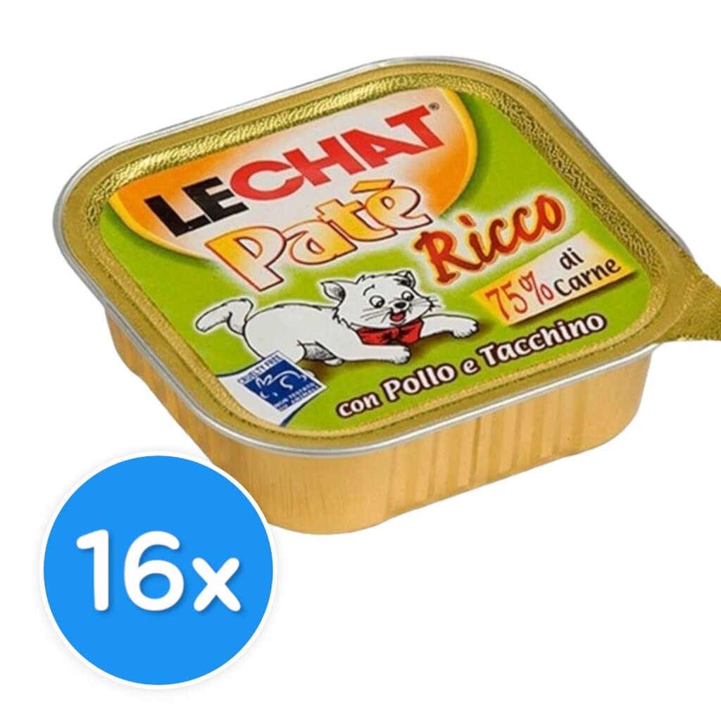 LeChat Adult Paté Ricco with Chicken and Turkey - 16X