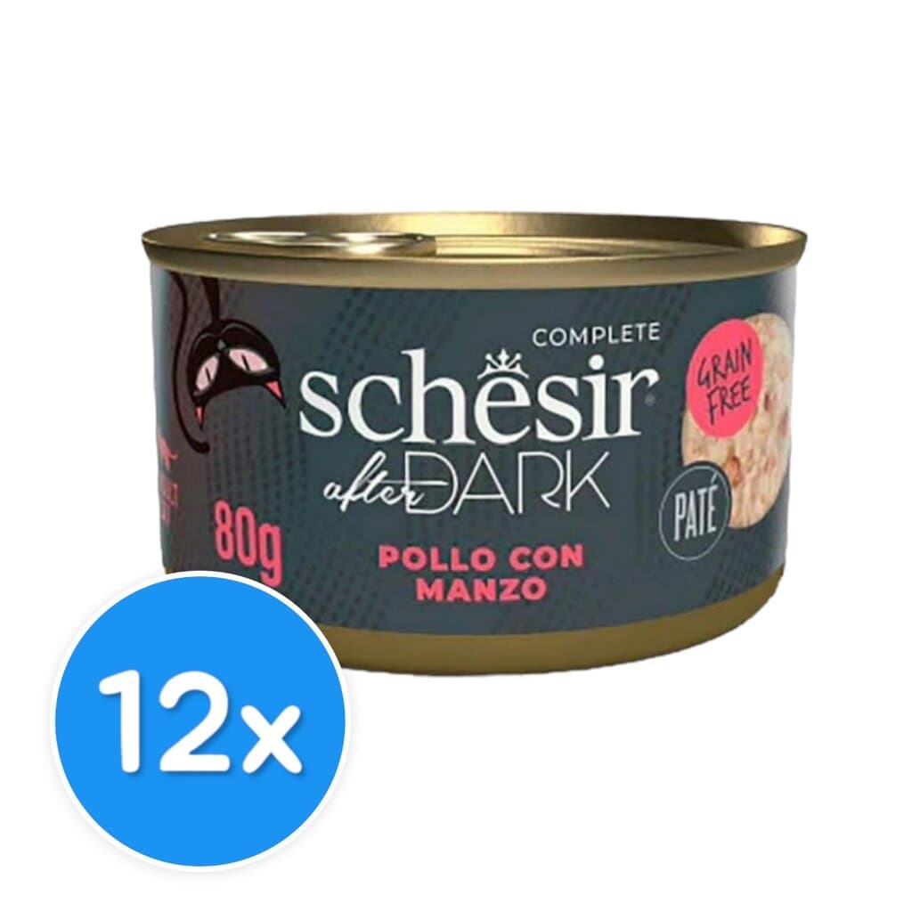 Schesir Dark Chicken with Beef in Pate - 12x