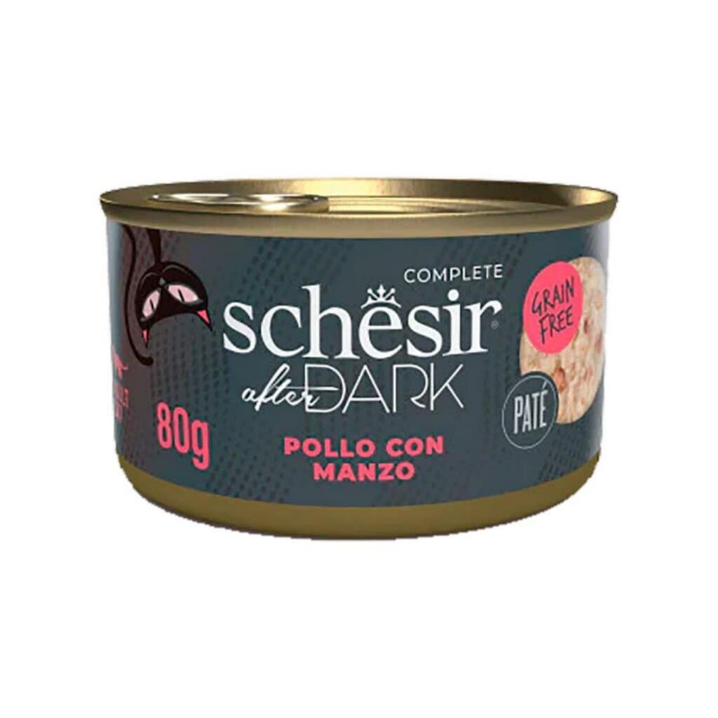Schesir Dark Chicken with Beef in Pate - 70g