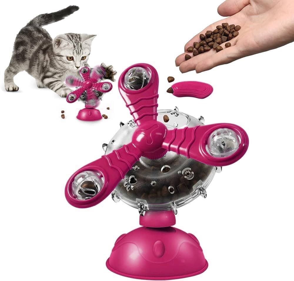 Interactive Cat Feeder Toy Pink