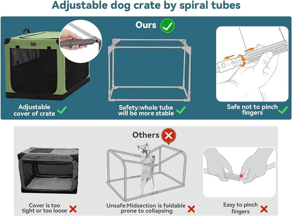 PETSFIT Collapsible Crate-Travel -Green - M 2