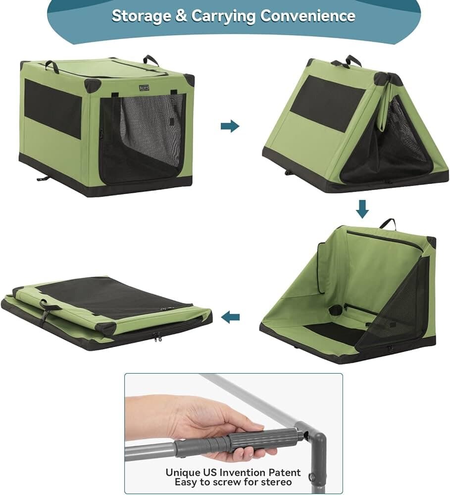 PETSFIT Collapsible Crate-Travel - Green - L 5
