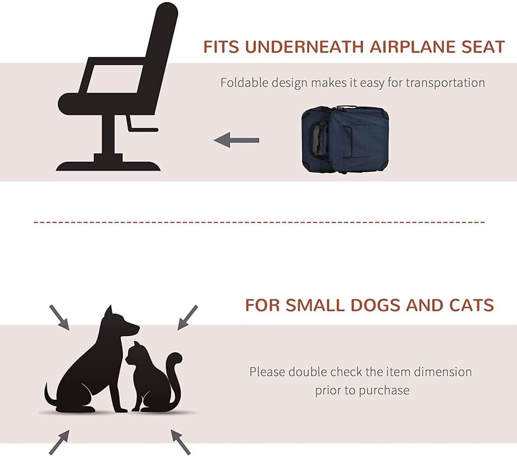 PawHut Folding Pet Carrier Bag - 70cm 4