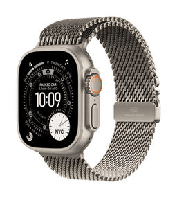 Natural Titanium Case with Natural Titanium Milanese Loop