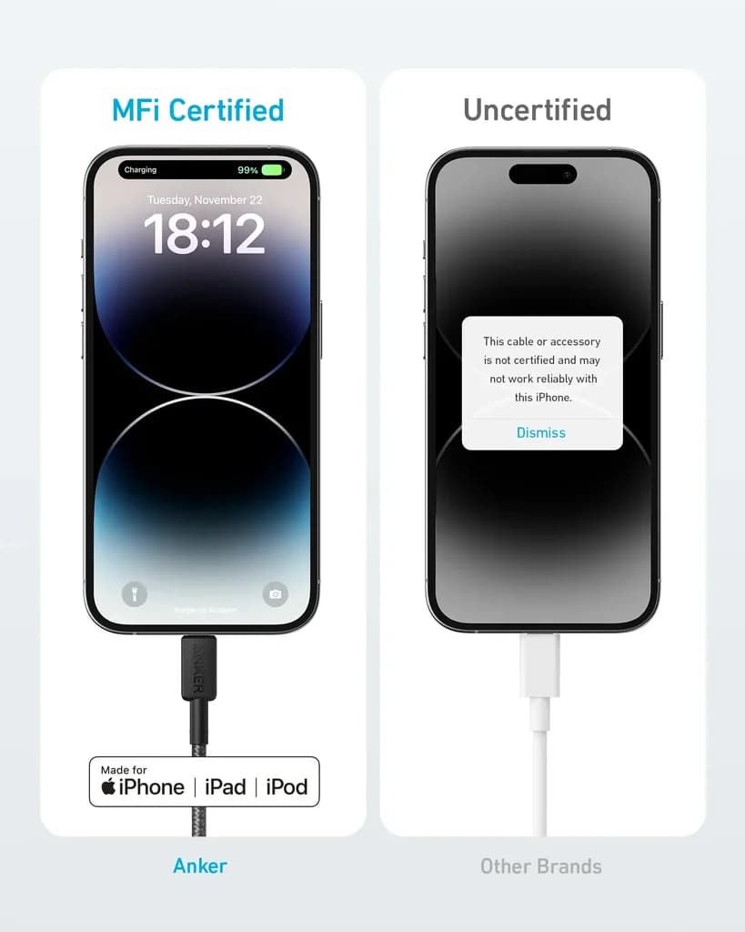 Anker 322 USB-C to Lightning Cable - White 3