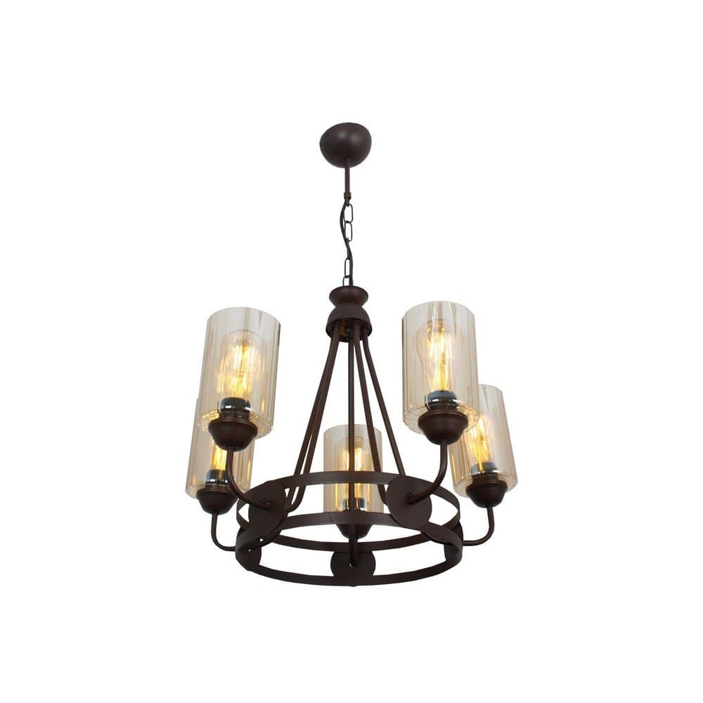Tascan Duval 5-Piece Brown Arm Chandelier - TAS.00914