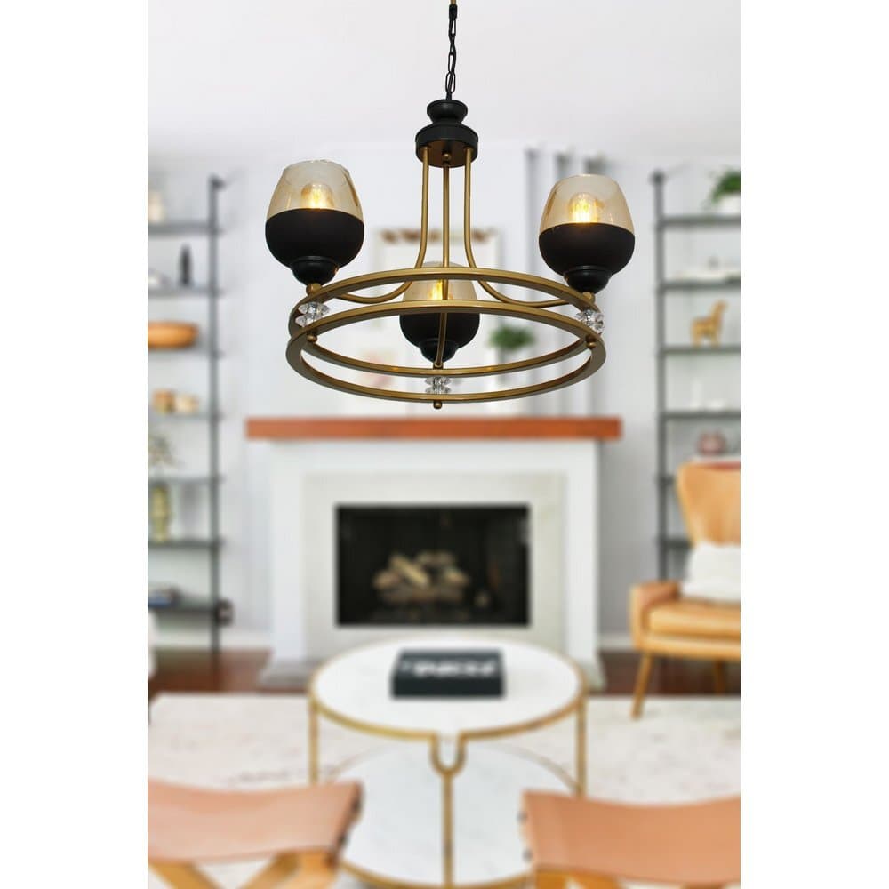 Tascan Nives 3-Piece Antique Arm Stone Chandelier - TAS.02076