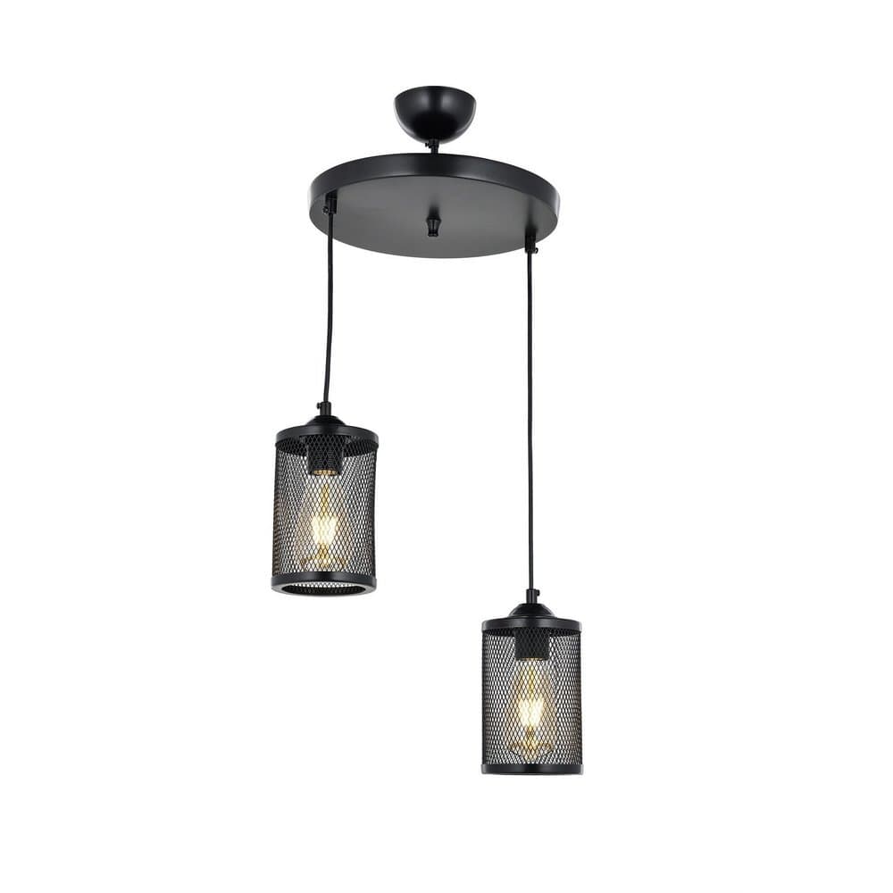 Tascan Lima 2-Piece Pendant Chandelier - Black - TAS.534