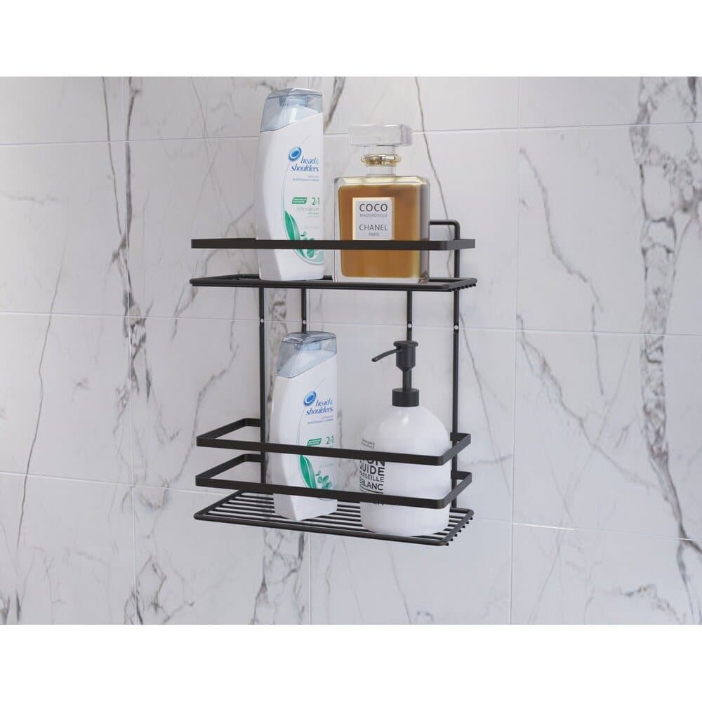 Suntel Rectangular Shelf With Rod 2-Tier - Chrome - SB008-C