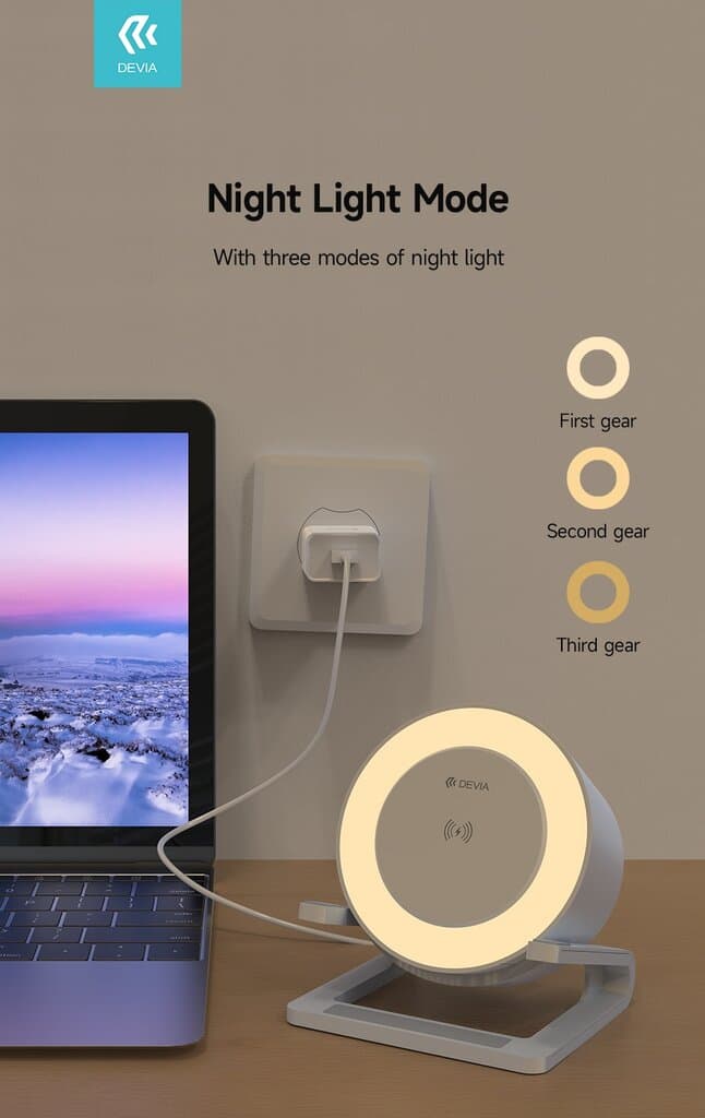 Devia Smart Series Desktop Wireless Charging Speaker(I-M3) - White 8