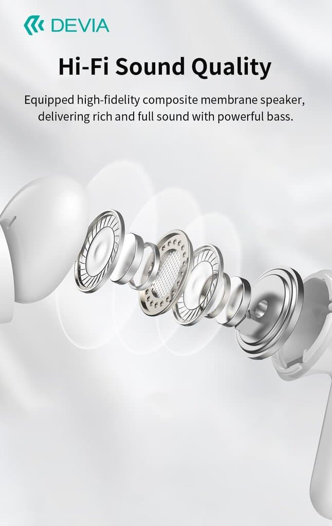 Devia TWS Lite2 Wireless Earphone - white 3