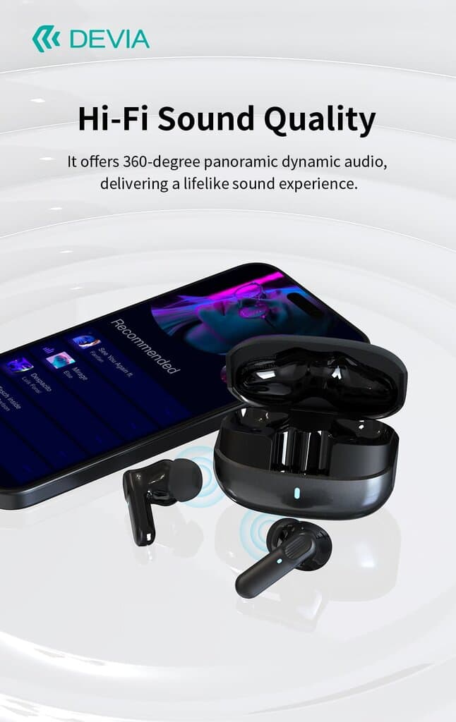 Devia ANC TWS Pro1 Wireless Earphone - White 5
