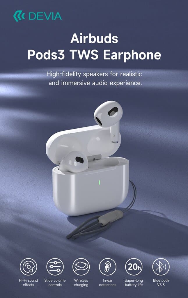 Devia Airbuds Pods3 TWS Earphone(Full function version) 1