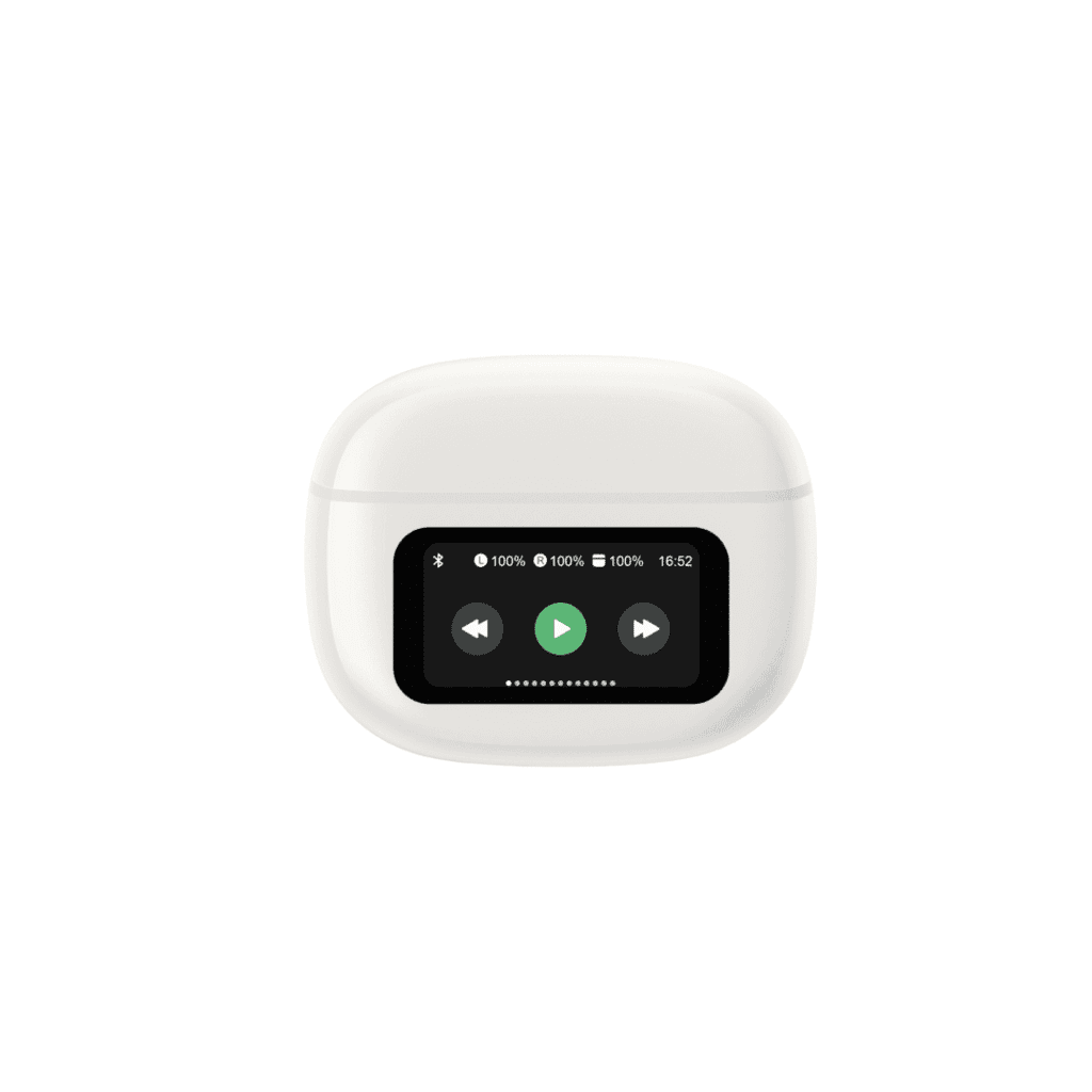 Devia AI TWS Pro6 Translation Wireless Earphone With Screen(ANC) - White 1