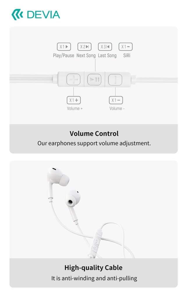 Devia Kintone Series A2 Wired Earphone (iP)-EM024-- white 10