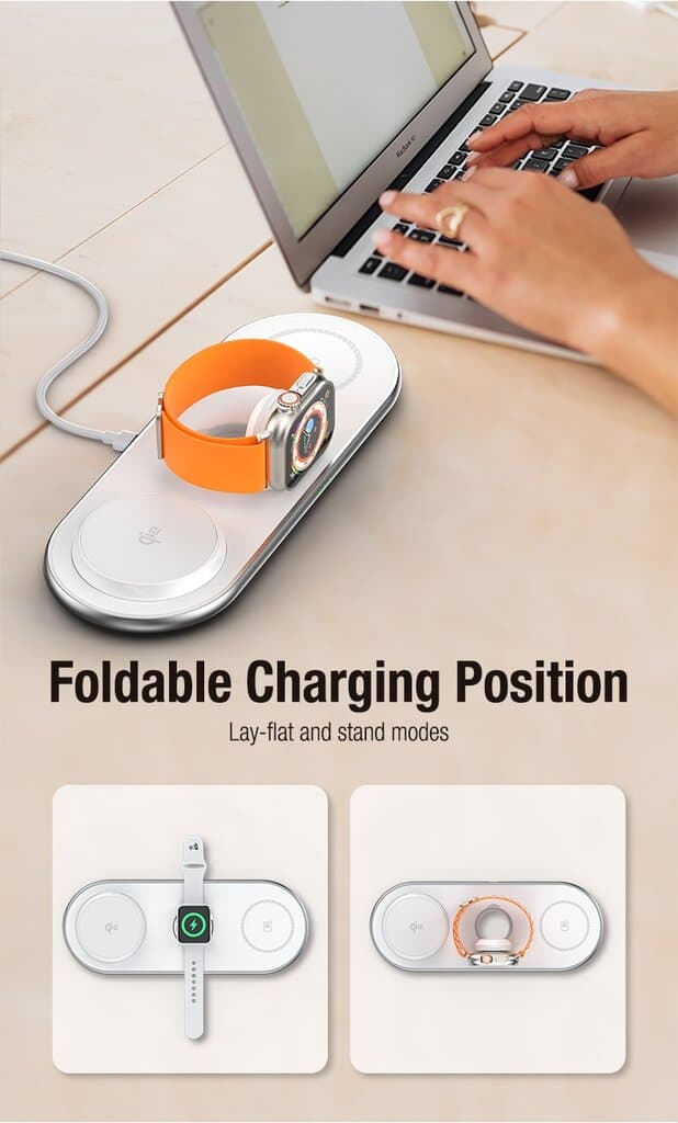 iCenter CX05 3 in 1 Magnetic Wireless Charger - White 9