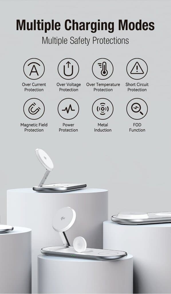 iCenter CX05 3 in 1 Magnetic Wireless Charger - White 10