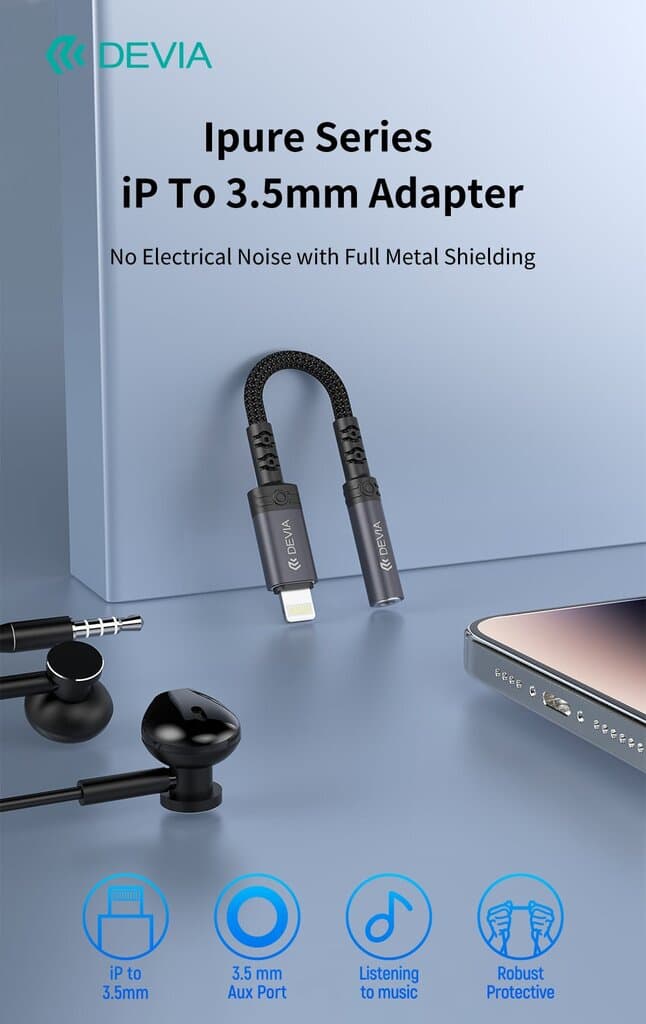 محول ديفيا إيبيور سيريز IP إلى 3.5mm - EC090 - أسود — photo 3