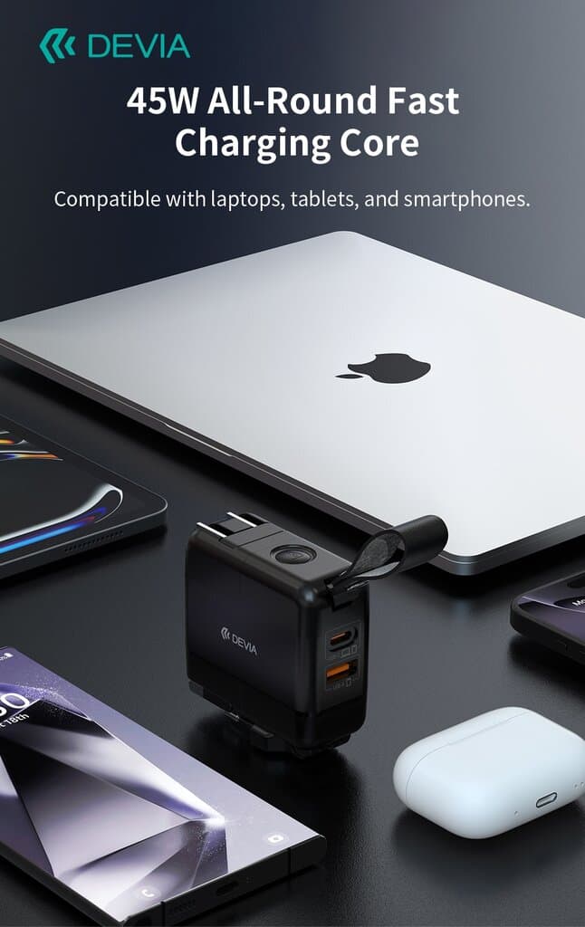 Devia Global Multi-function 45W PD+QC GaN Charger 6