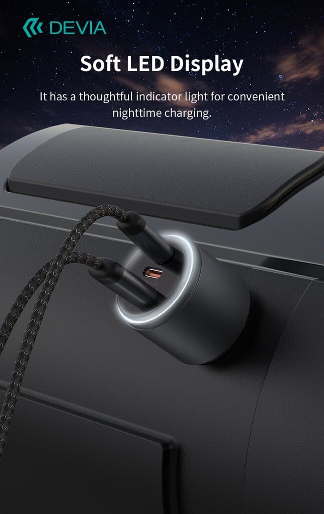 Devia Extreme Speed Series USB+Dual C 116W Metal Full Compatible Fast Car Charger 6