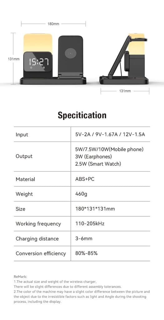 iCenter Z15 6-in- 1 Magnetic Wireless Charger - Black 4